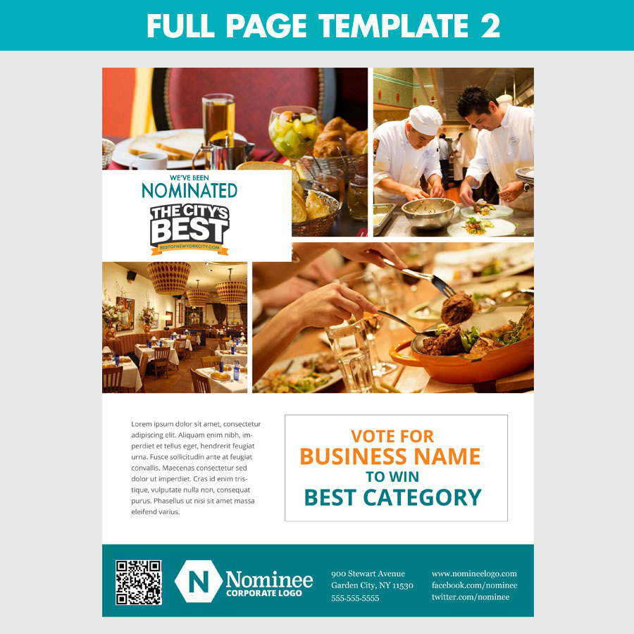 full page nominations ad template 2