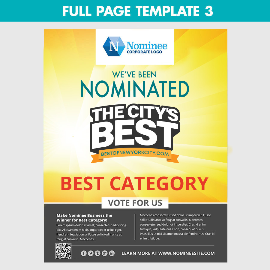full page nominations ad template 3
